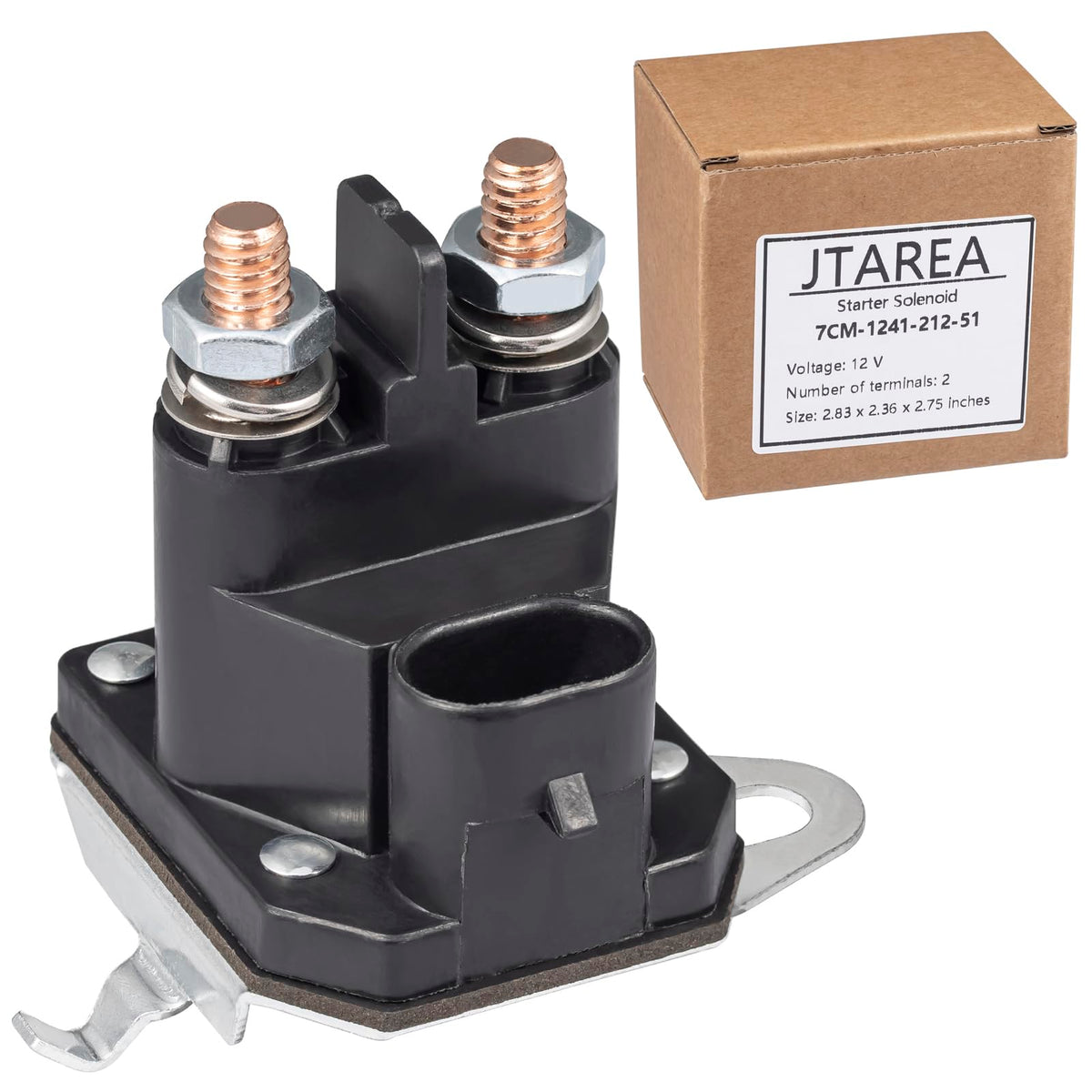 JTAREA starter solenoid 7CM1241-212-51 ready to replace worn relays on lawn mowers.
