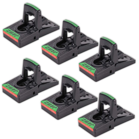 JAWZ™ plastic mouse trap set up for quick placement and handling.