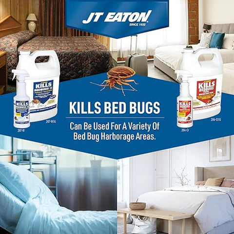 JT Eaton Kills Bedbugs Spray along baseboards for thorough room coverage