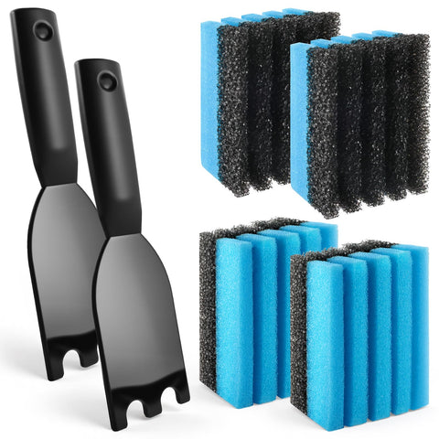 JTJEI 4-pack cleaning sponges designed for deep grooved grill plates.