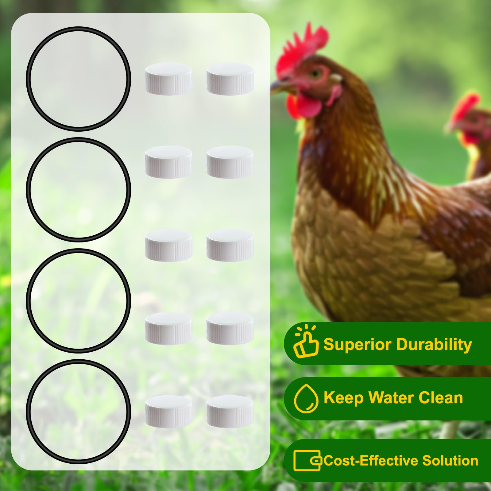 JTJEI durable plastic parts kit for long-lasting poultry waterers.
