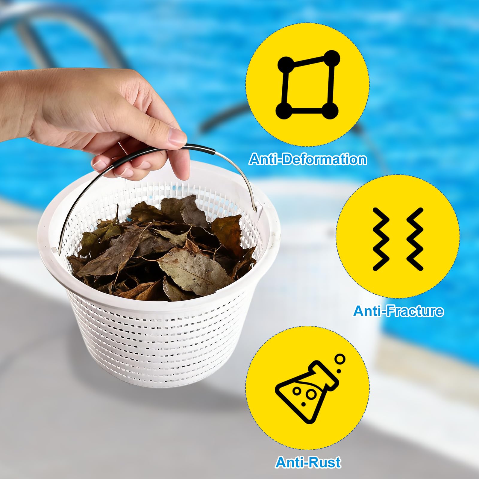 JTJEI easy tool-free installation, quick replacement for worn-out pool basket handles