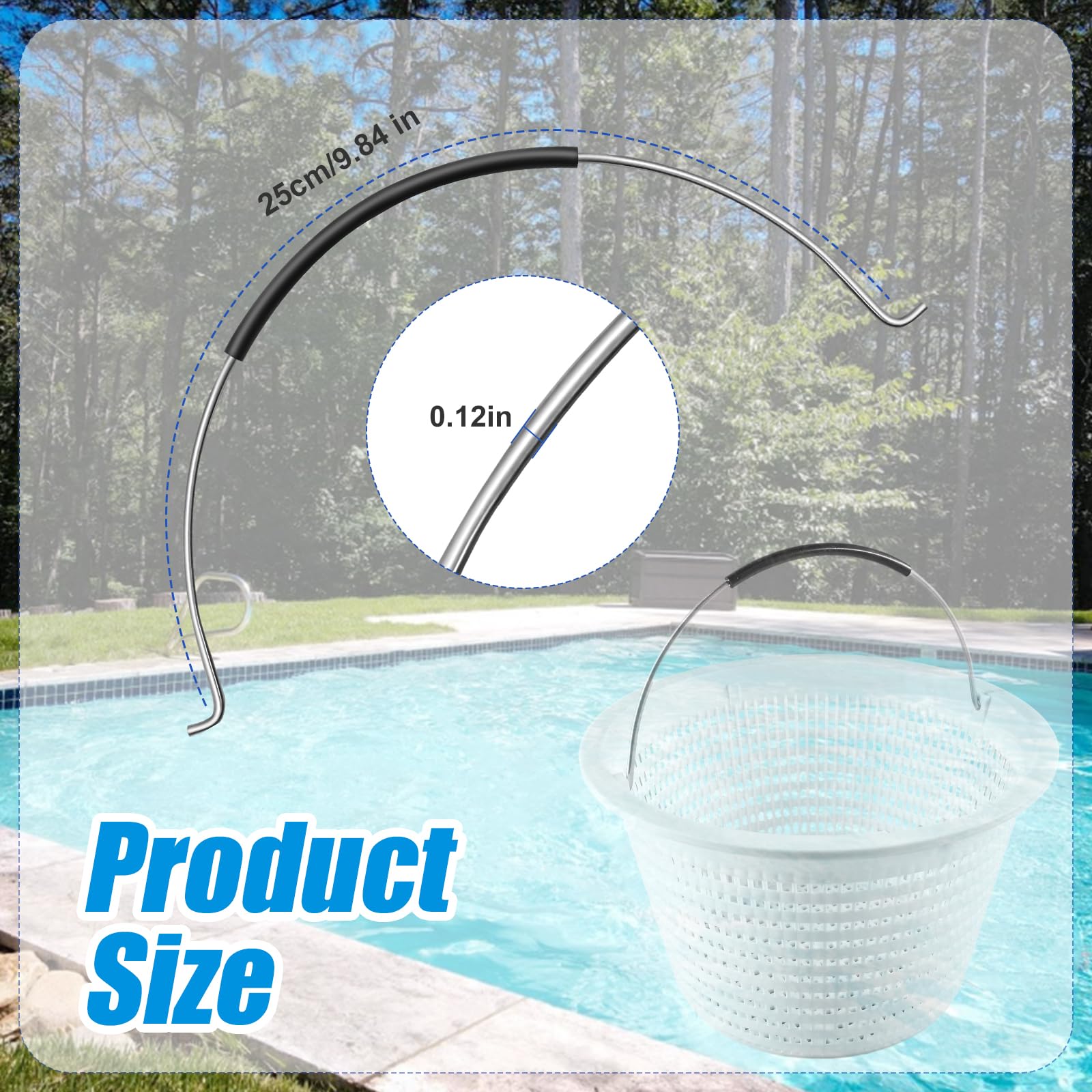 JTJEI stainless steel handle resists rust for durable pool maintenance.
