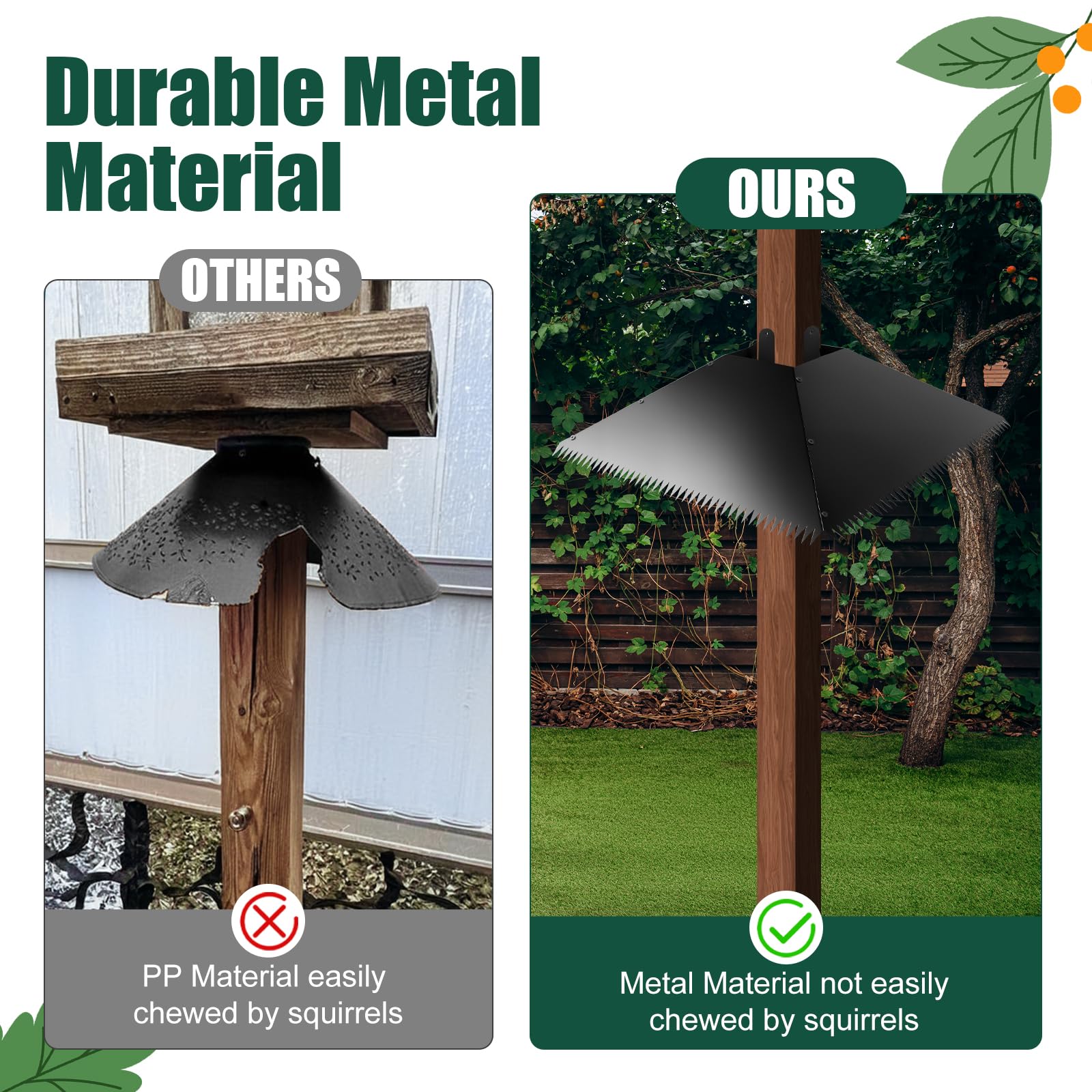JTNFSH baffle mounted on a wooden pole demonstrates easy installation.