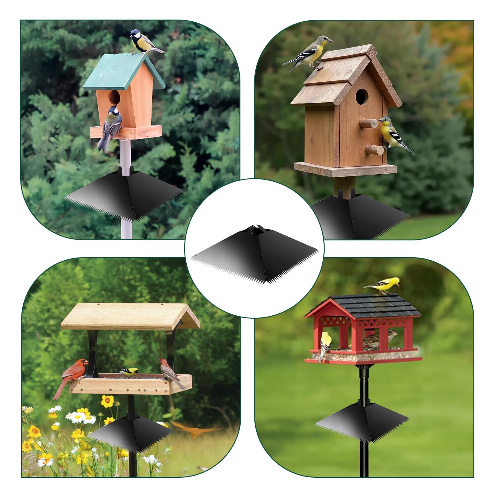 JTNFSH squirrel baffle protects feeders and supports peaceful bird watching.