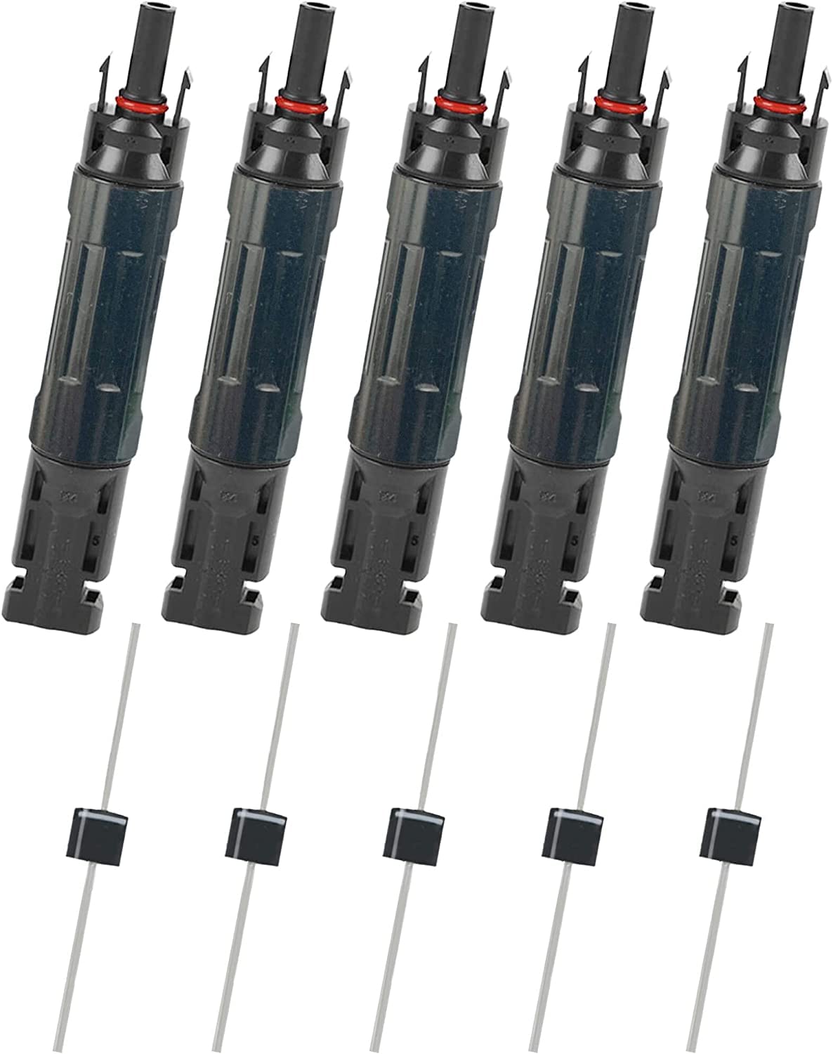 Jtron solar connector with male and female ends for reliable panel wiring and quick connections