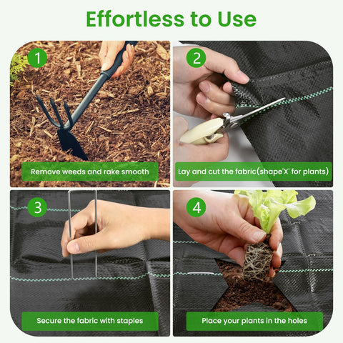 20 U-securing pegs included for quick installation.