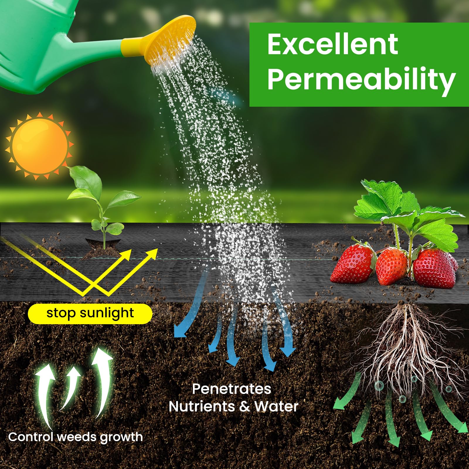 JTSIOV green stripe guide for easy plant alignment during installation