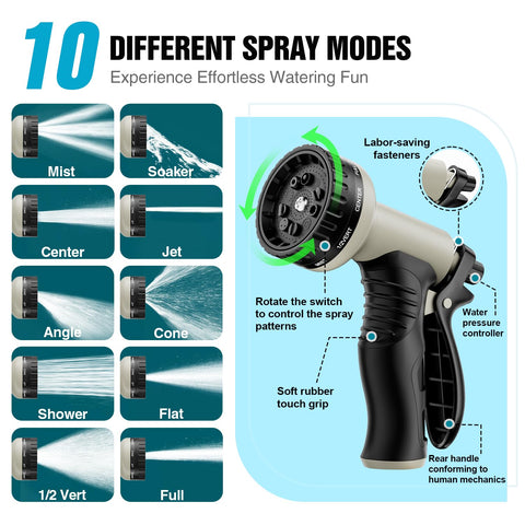 JTTHKK lightweight hose is easy to carry around the yard.