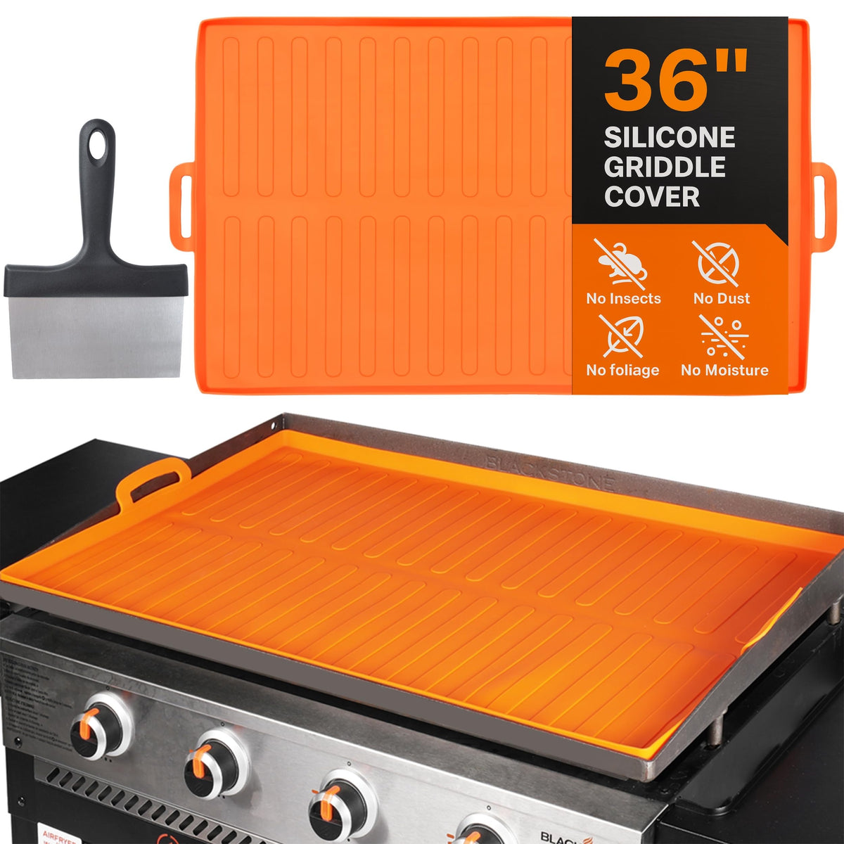 JUAF 36 inch silicone griddle mat cover provides edge-to-edge protection for Blackstone.