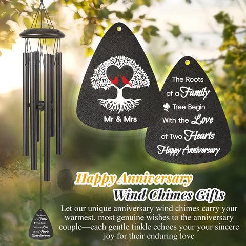 Jubilora wind chimes in garden adding soothing ambience to outdoor moments