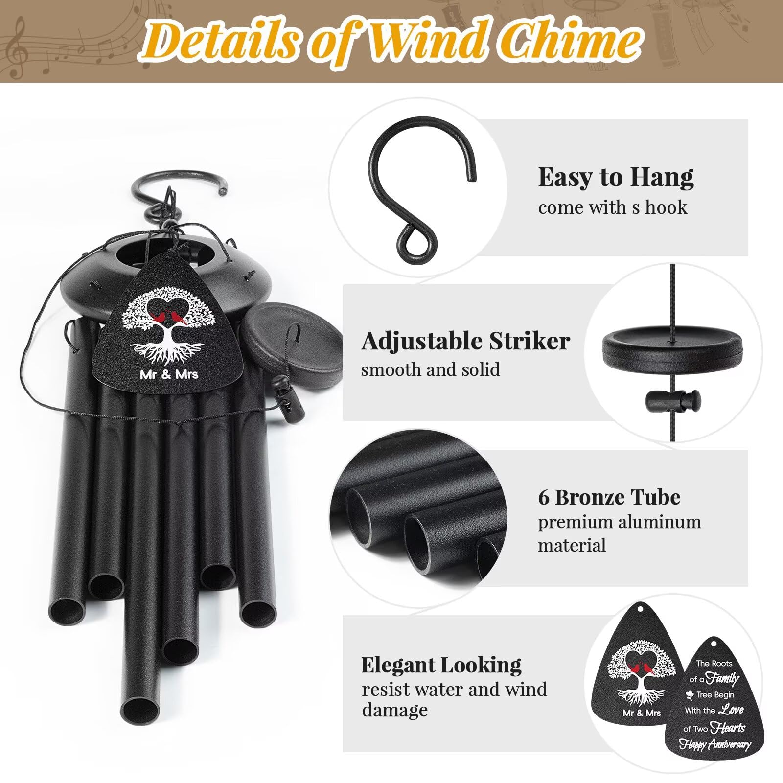 Jubilora wind chimes deliver deep relaxing tones for outdoor spaces