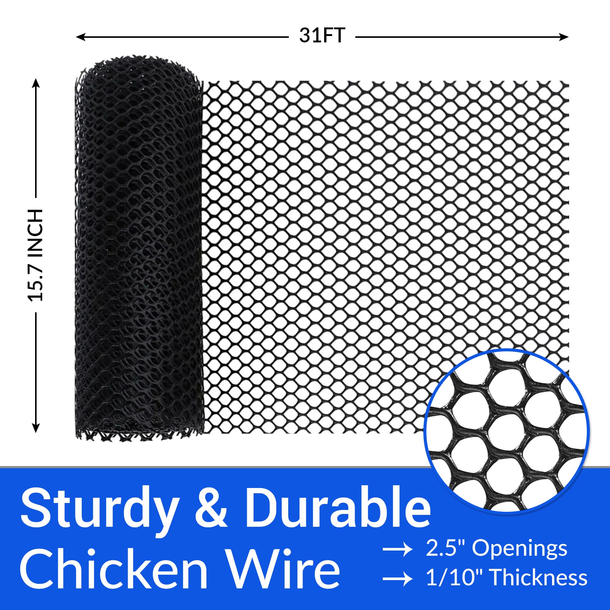 JUBUX chicken-wire mesh for poultry enclosures with good airflow.