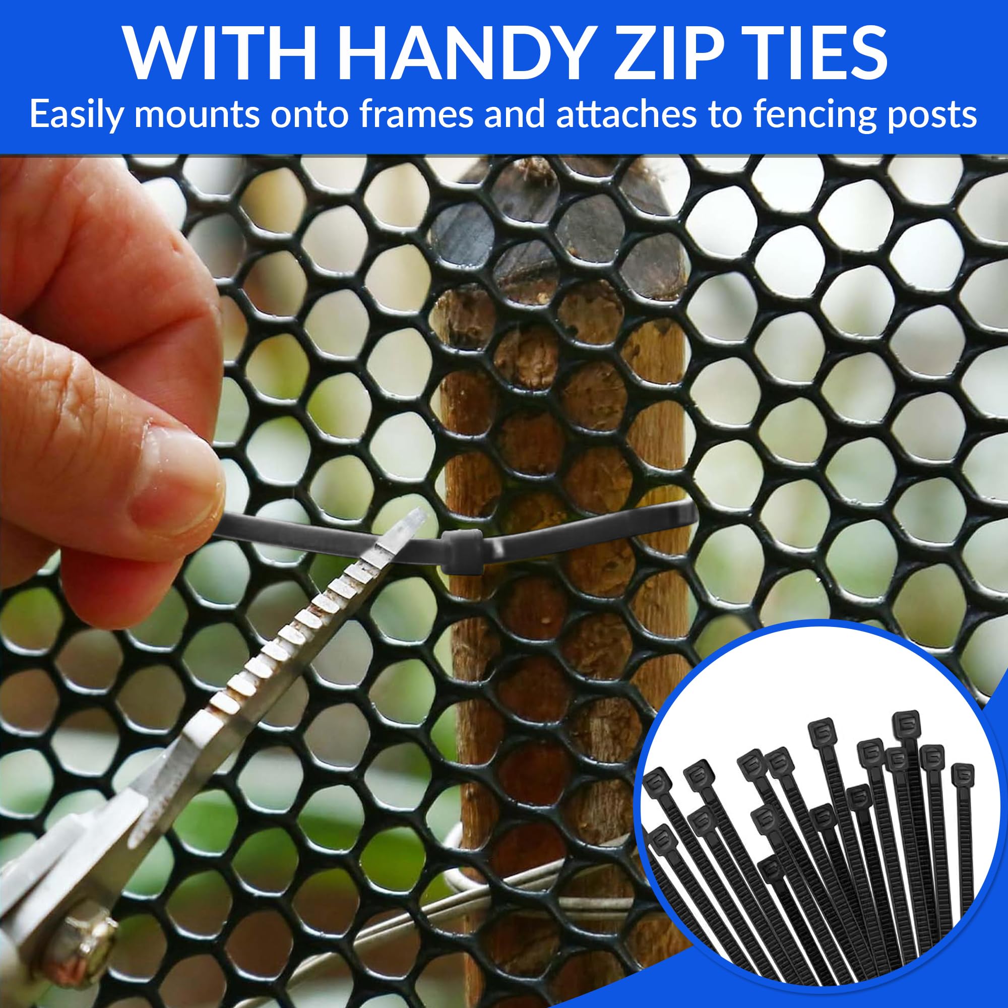 JUBUX non-toxic reusable plastic fence roll for sustainable use.