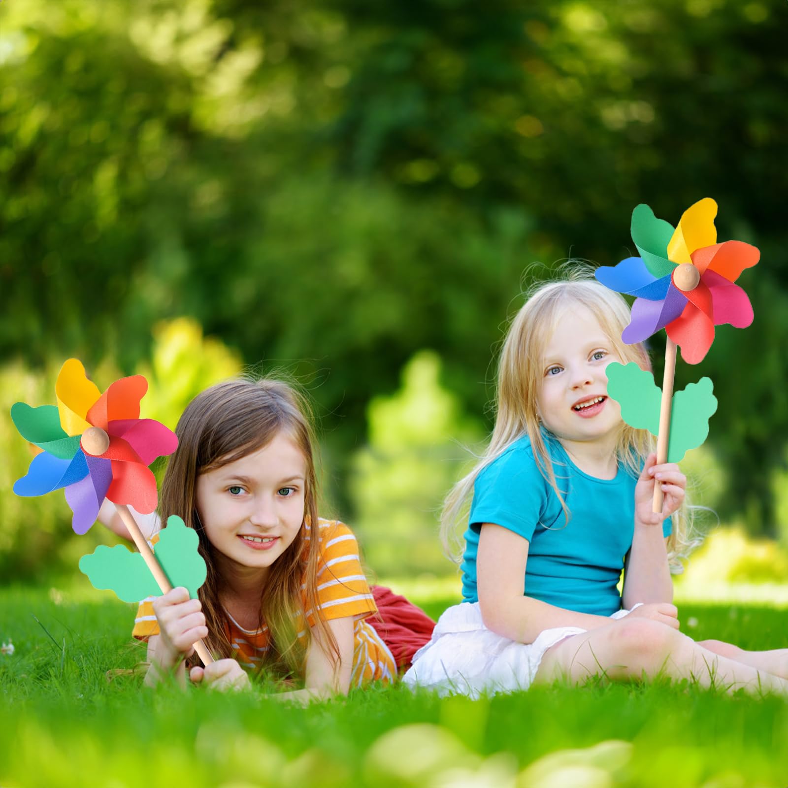 Jucoan lawn display pinwheels create cheerful ambiance for gatherings