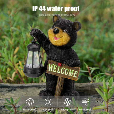 Juegoal bear yard art creates a whimsical focal point under trees