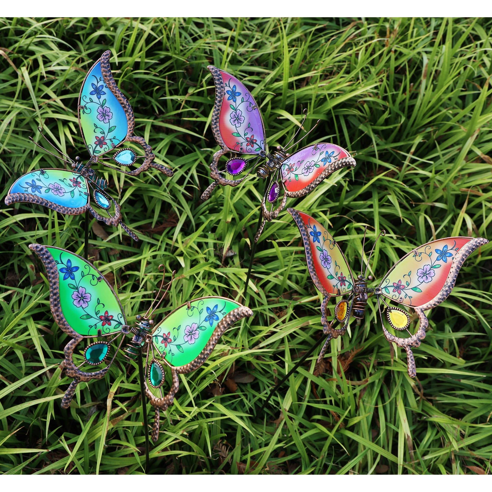 Juegoal easy-install butterfly stake set simplifies yard decor setup