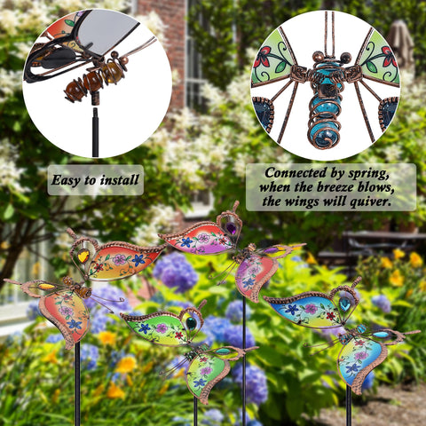 Juegoal indoor/outdoor butterfly stake suits pots, lawns, patios