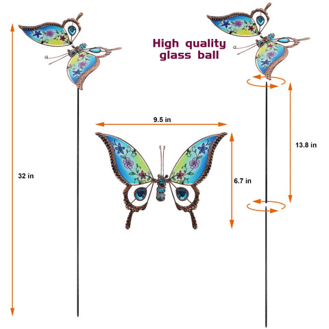 Juegoal butterfly wings spring-styled stake creates lifelike flutter in breeze