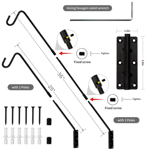 Juegoal 36-inch deck hook extends reach for easy bird watching.