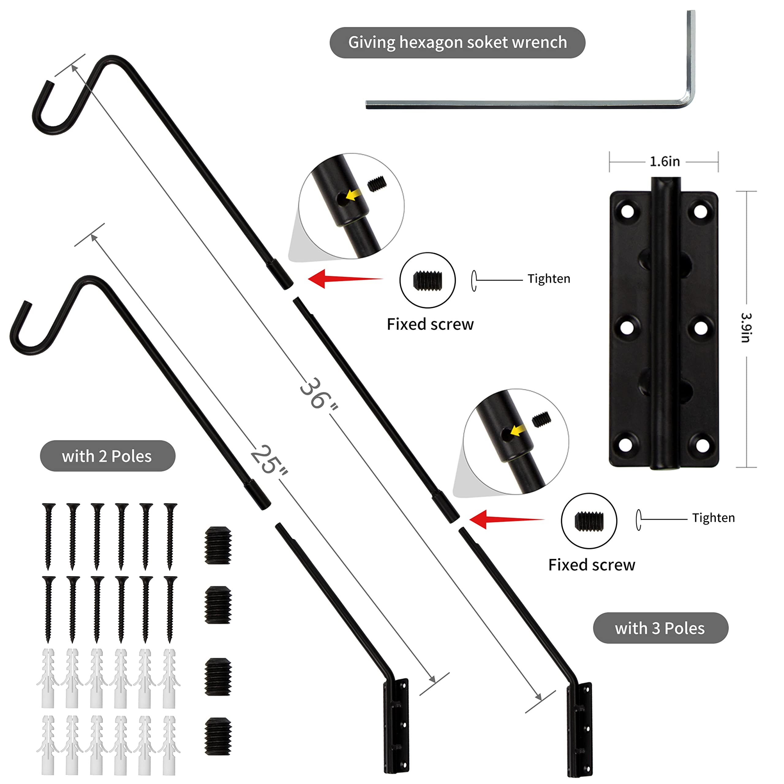 Juegoal 2-pack deck hook 36-inch reach ideal for high viewing and squirrel deterrence