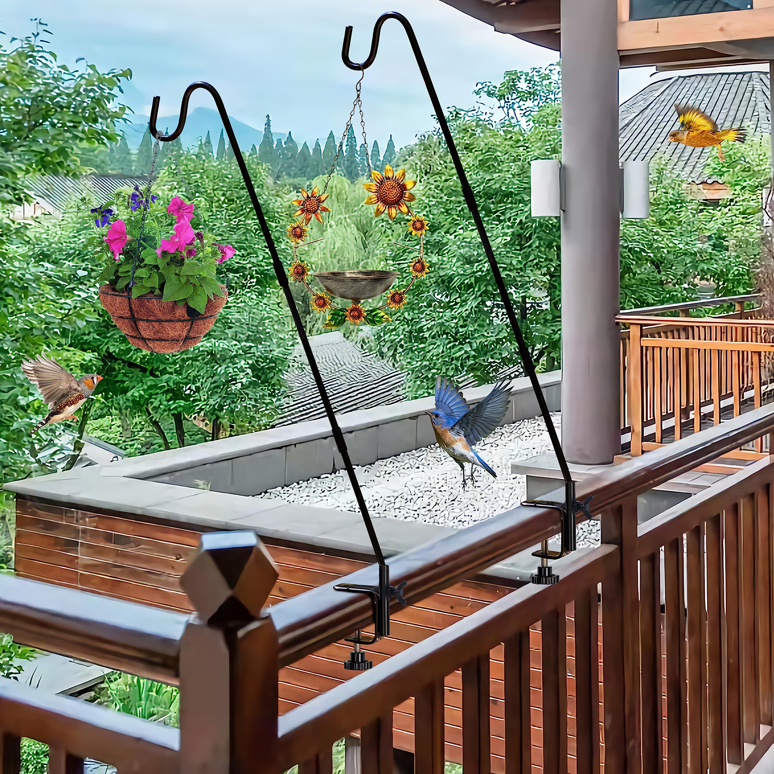 Juegoal deck hook hanging a lantern for ambient evening lighting.