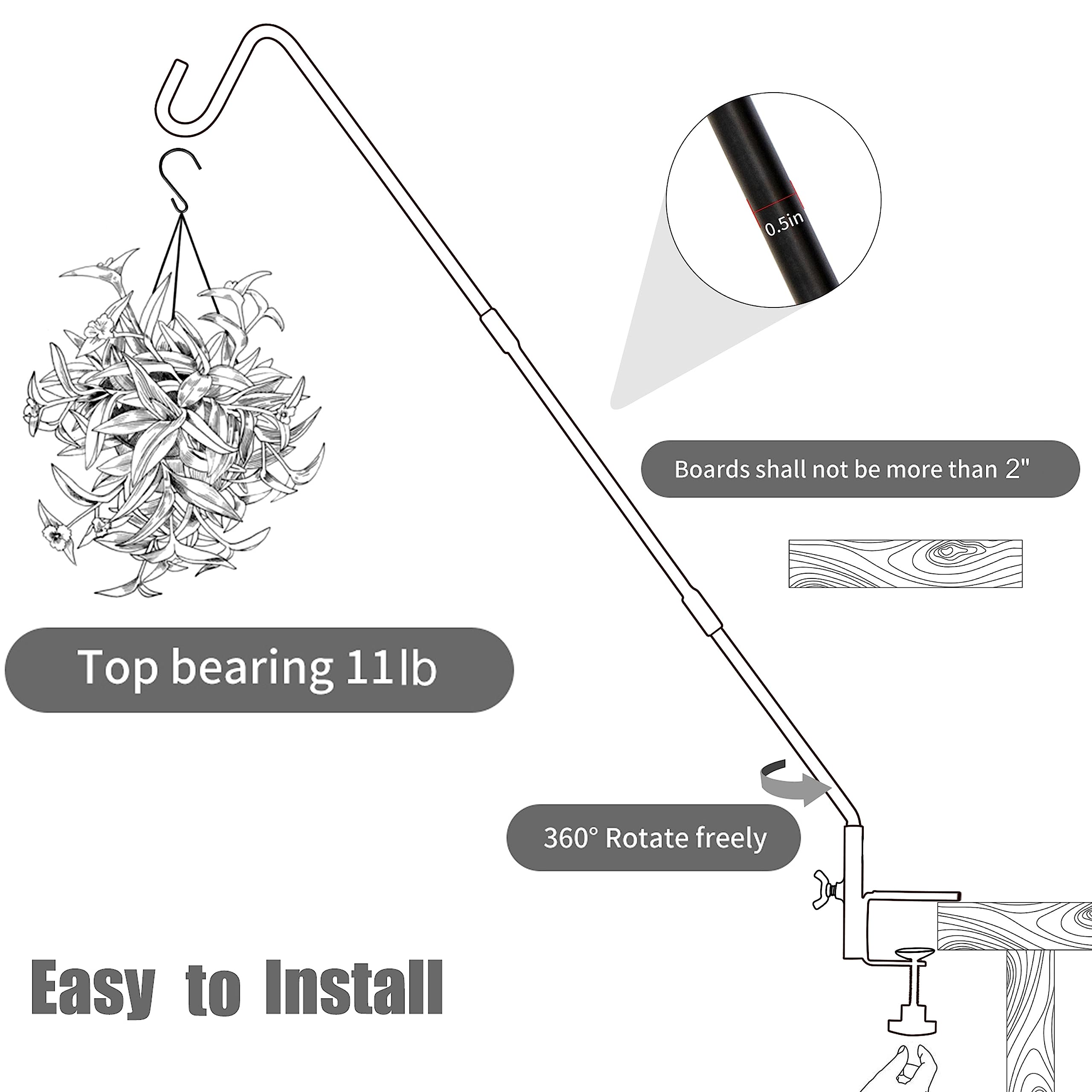 Juegoal 36-inch pole helps keep seeds out of reach from squirrels.