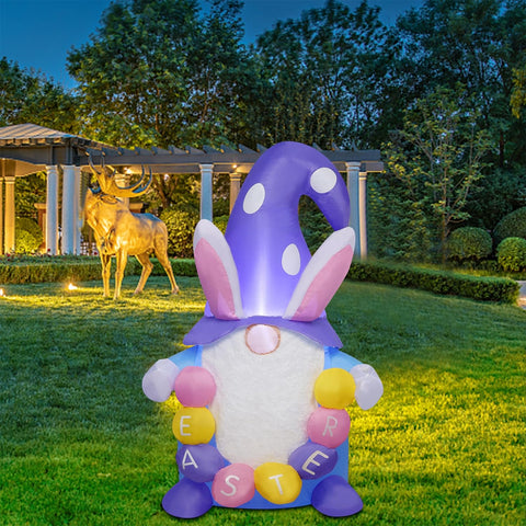Juegoal Easter Gnome Inflatable bottom-zipper for easy storage.