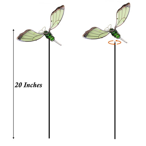 Juegoal glow in the dark wings stake provides subtle nighttime charm.