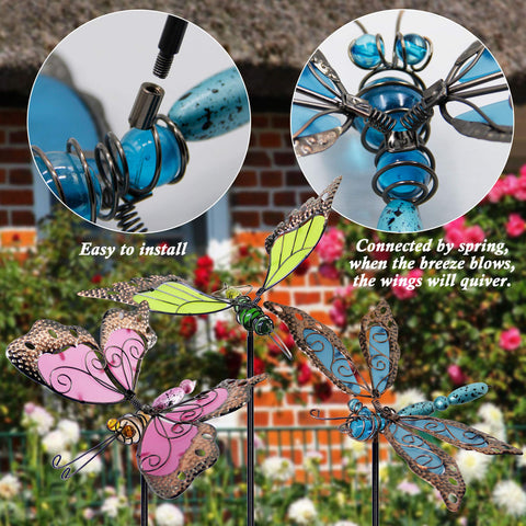 Juegoal hummingbird garden stake brings movement and charm to flower beds.