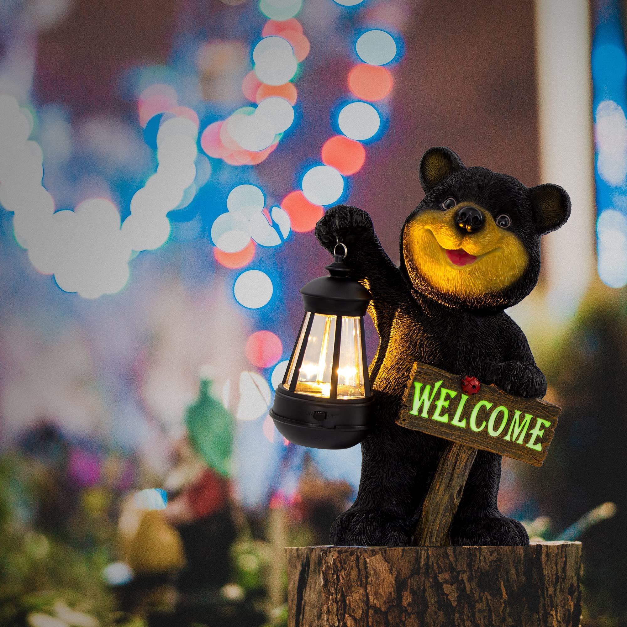 Juegoal large bear statue adds playful character to your porch