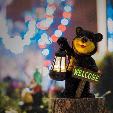 Juegoal large bear statue adds playful character to your porch