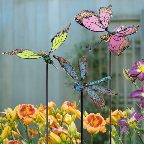Juegoal outdoor garden art stake suits patios, porches, and planters.