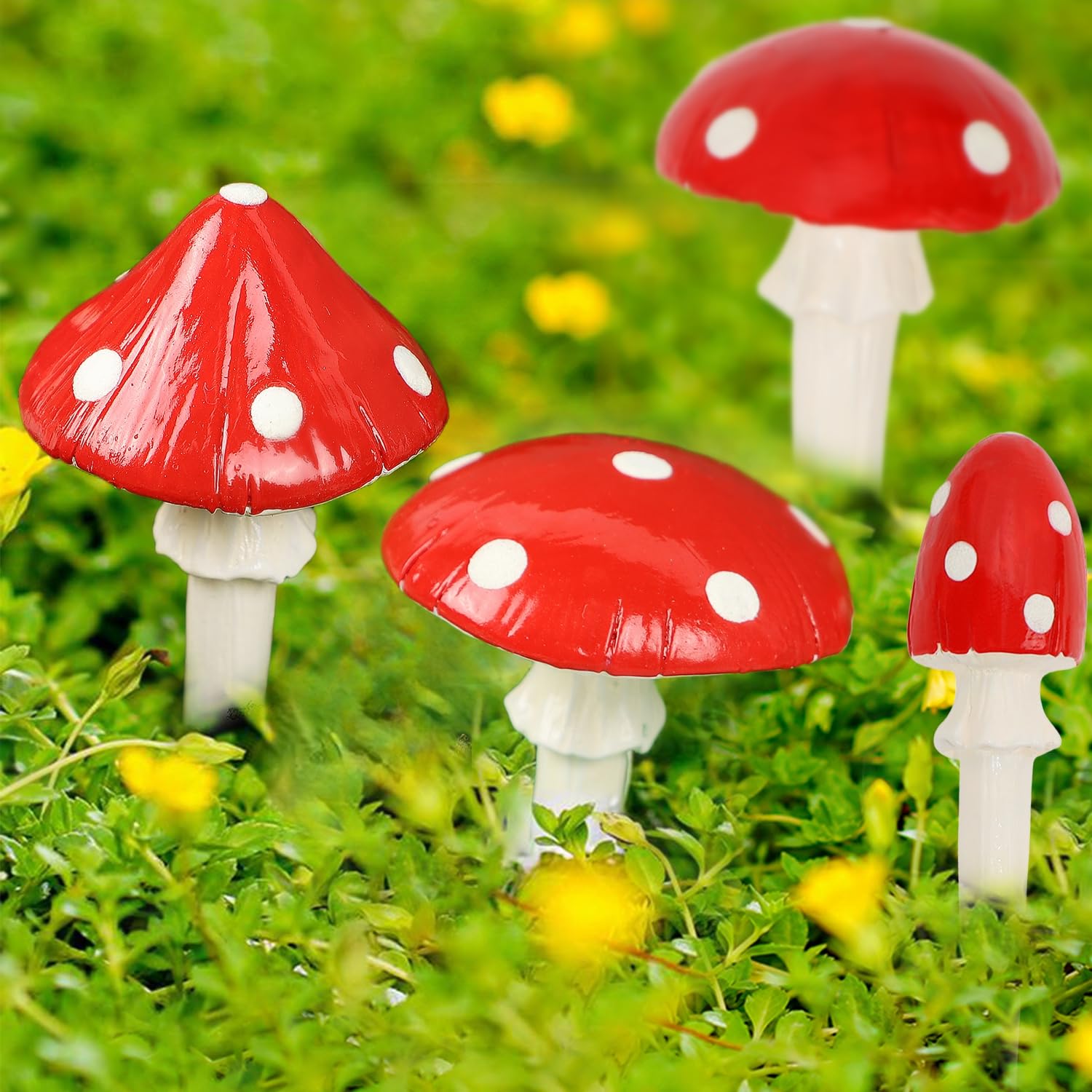 Juegoal outdoor mushroom yard art complements paths and flower beds