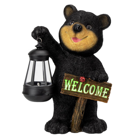 Juegoal bear statue brightens outdoor spaces during spring evenings