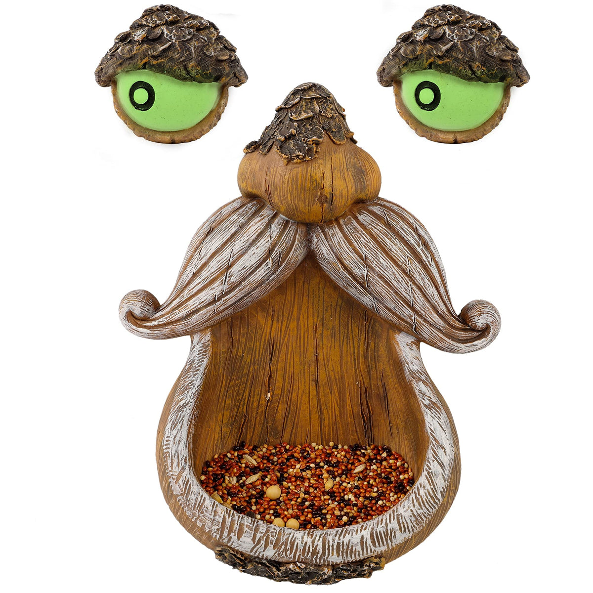 Juegoal Tree Face Bird Feeder mouth open invites birds to perch and feed