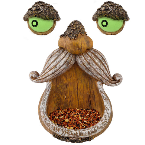 Juegoal Tree Face Bird Feeder mouth open invites birds to perch and feed