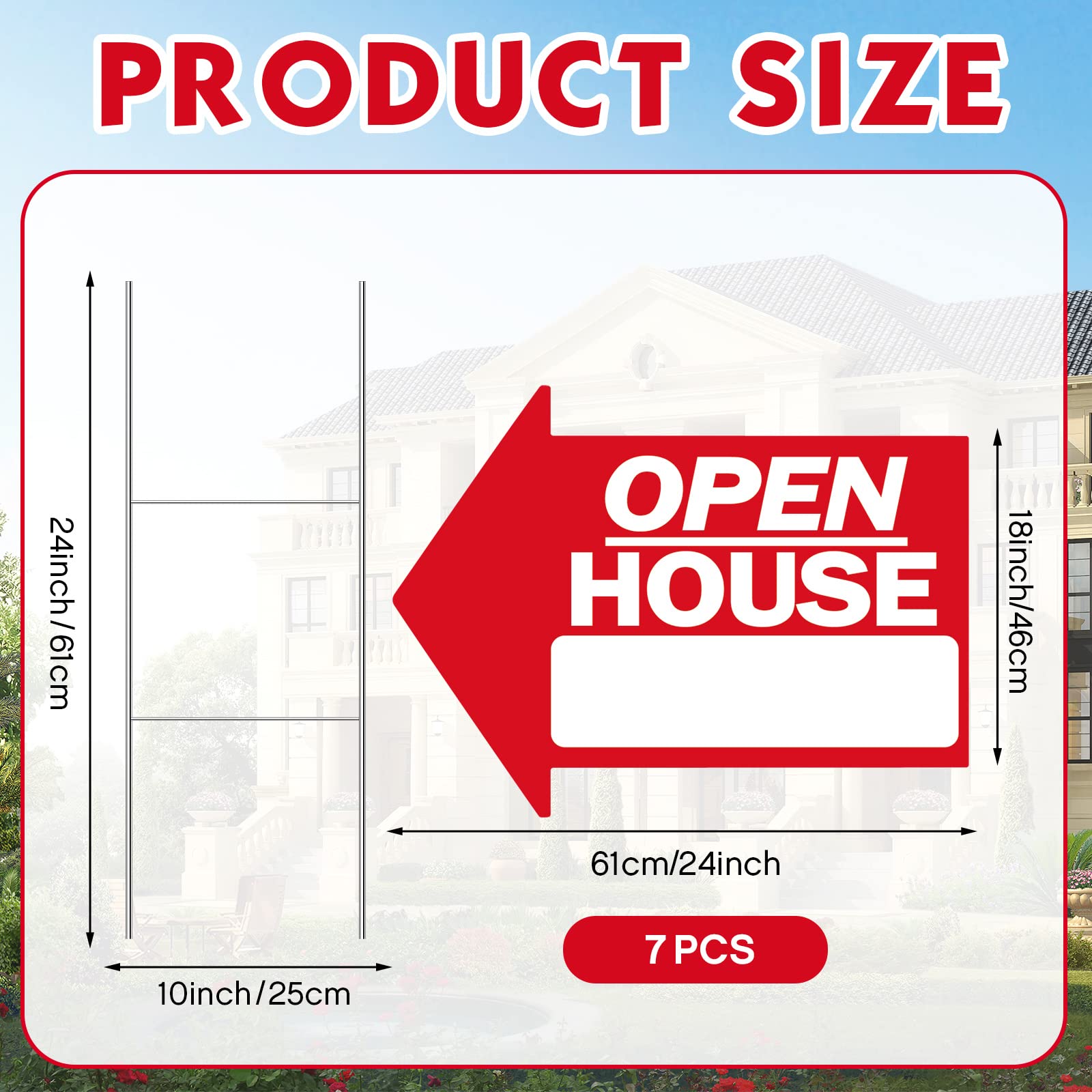 Juexica arrow-shaped open house sign improves directional guidance for buyers