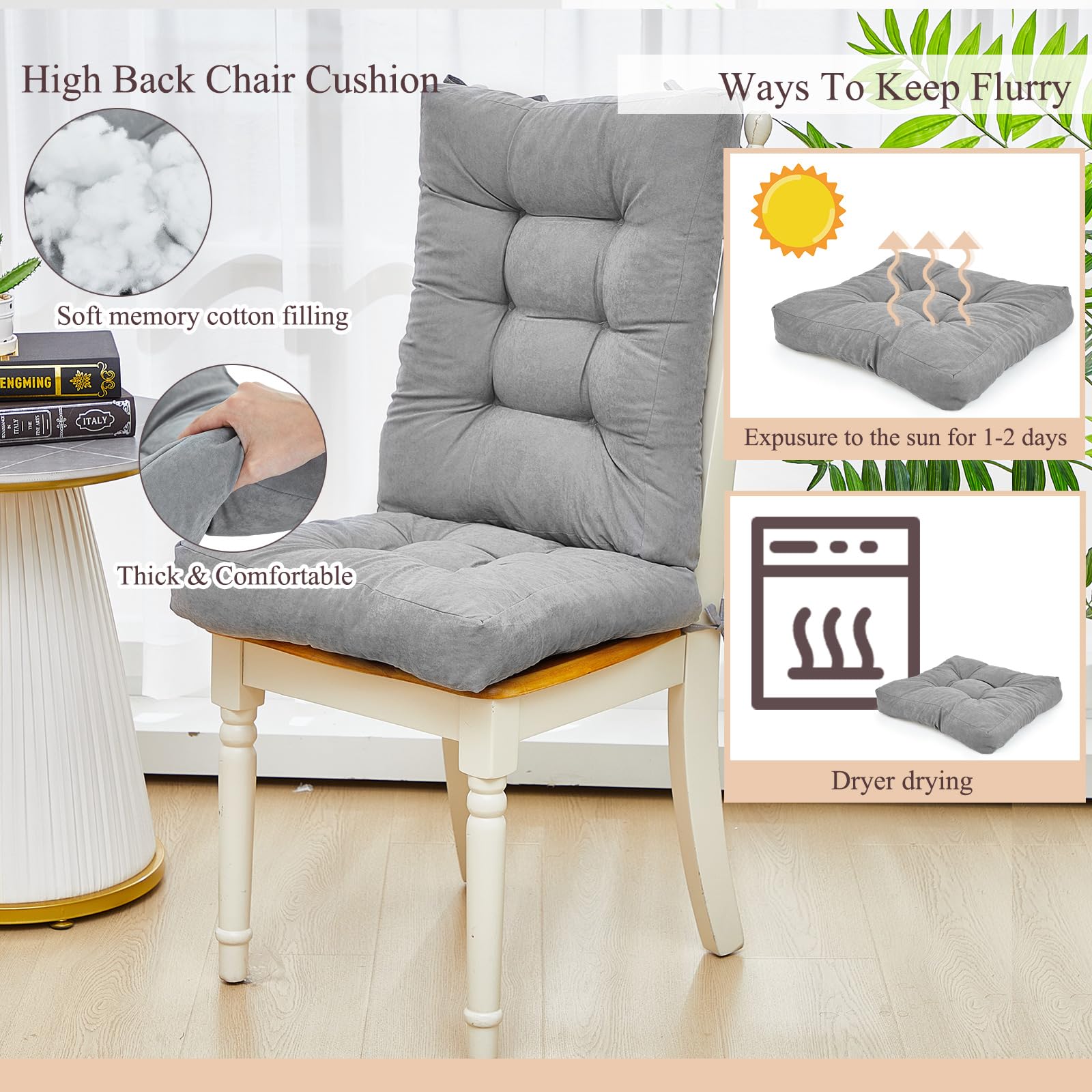 Juexica seat cushion dimensions fit standard chairs (42 cm square)