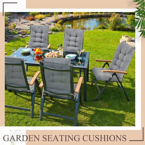 Juexica cushions with ties secure firmly to chairs