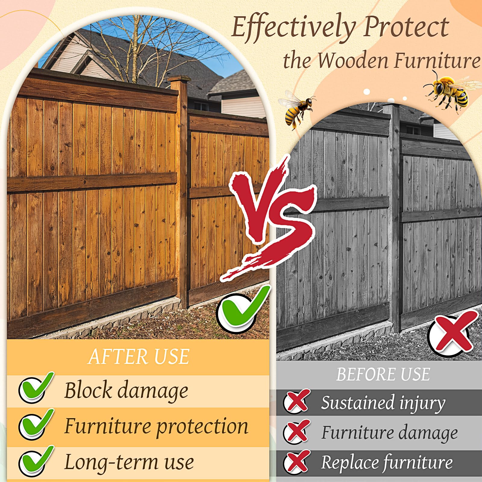 Juexica fence kit bee hole repair components for porches