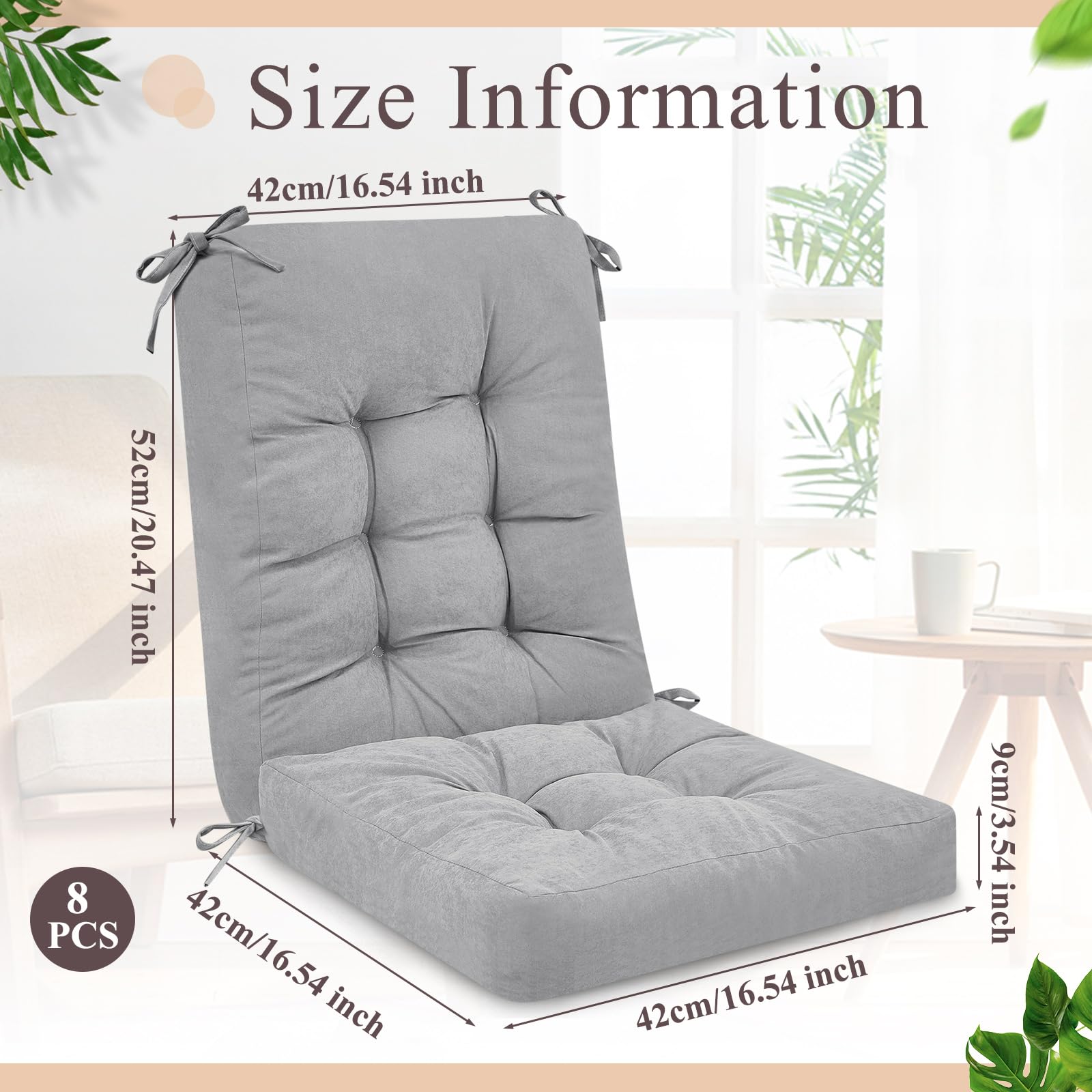 Juexica back cushions with high-back support for lounging outdoors