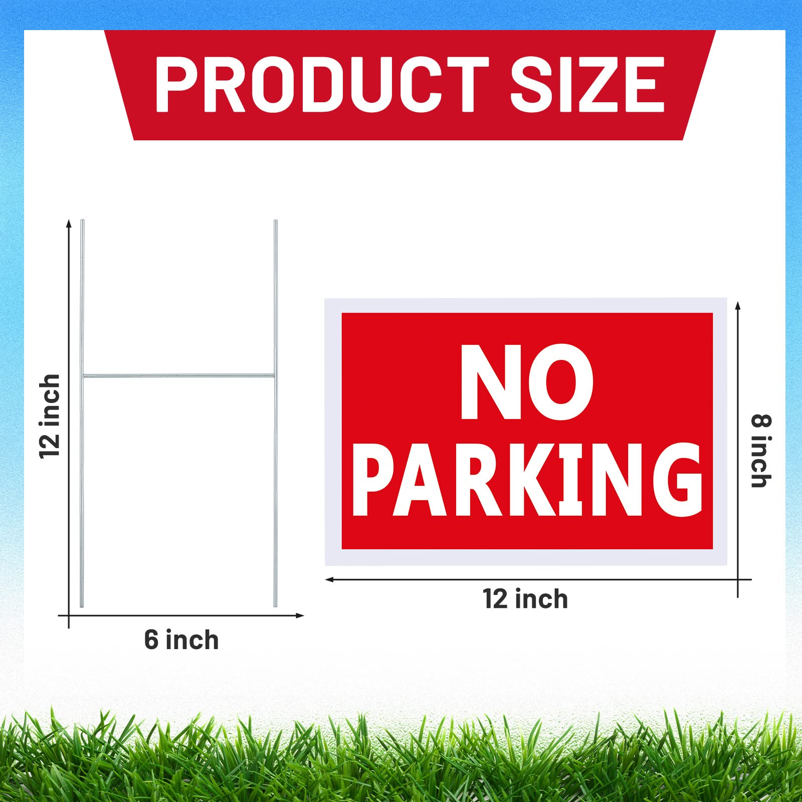 Juexica no parking sign 8x12 double-sided, readable from both directions.
