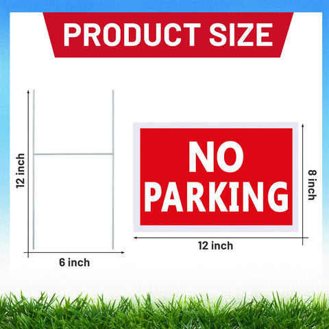 Juexica no parking sign 8x12 double-sided, readable from both directions.