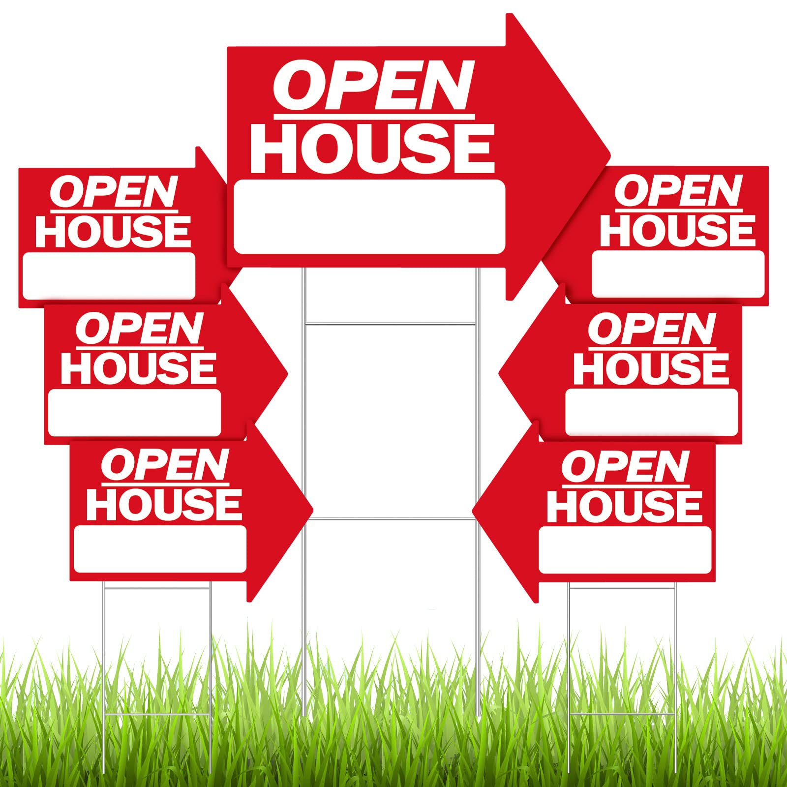 Juexica open house sign red 18x24 enhances curb visibility for property tours