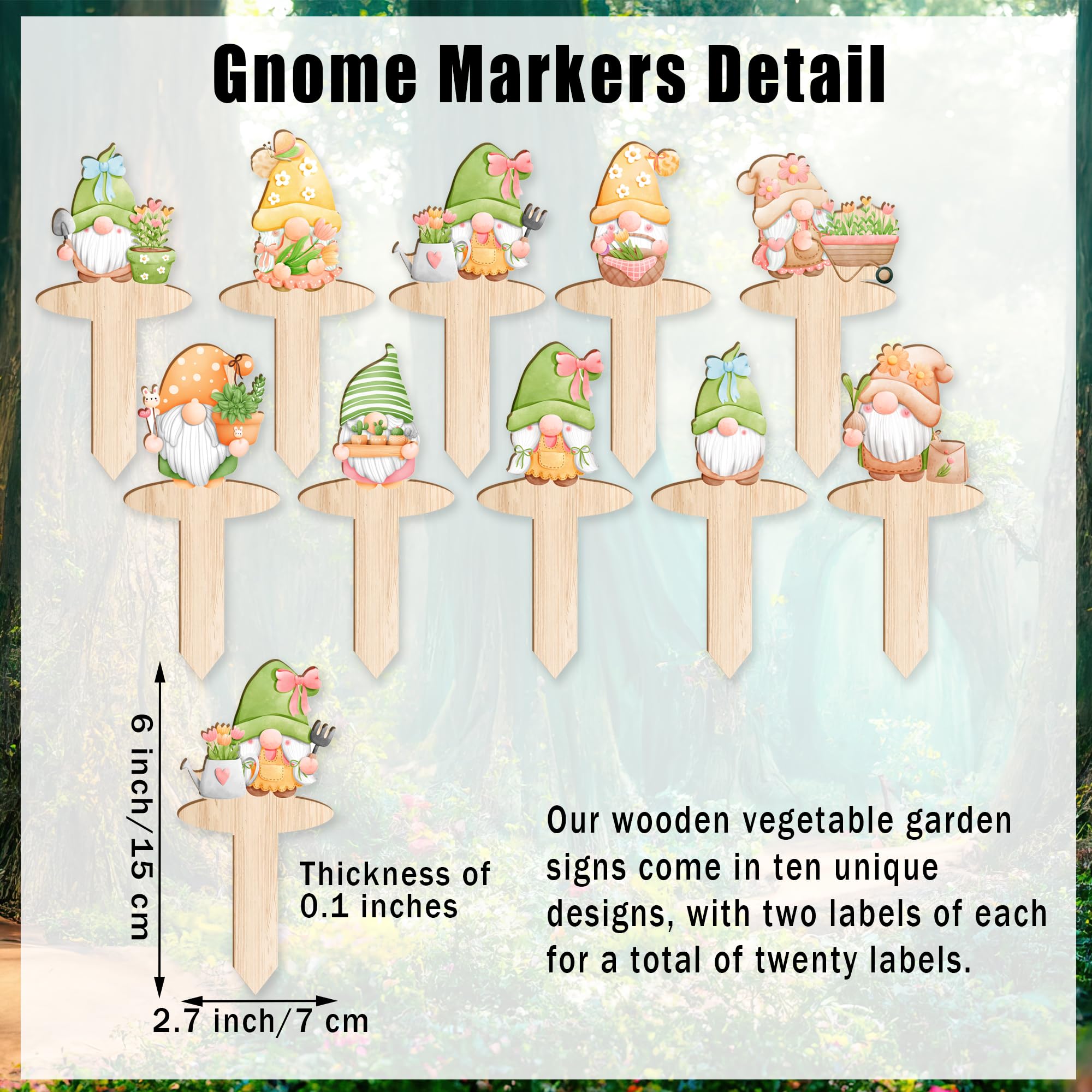 Durable JuGeoZhi gnome garden labels for indoor and outdoor use