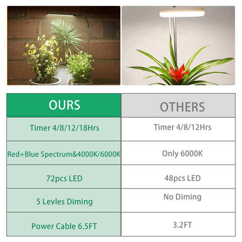 Juhefa auto timer program keeps consistent light cycles.