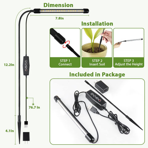Juhefa gooseneck 360-degree light for flexible plant positioning