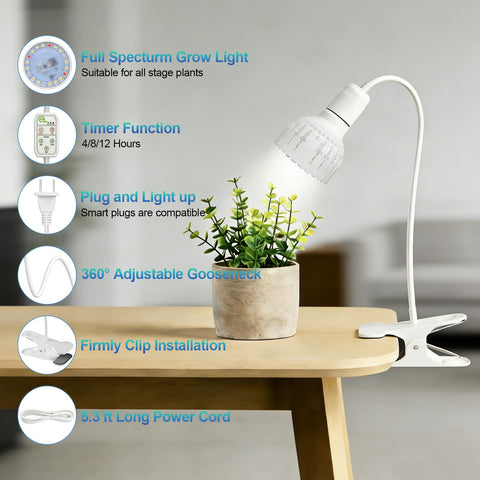 Juhefa sturdy clamp keeps light secure in tight spaces.