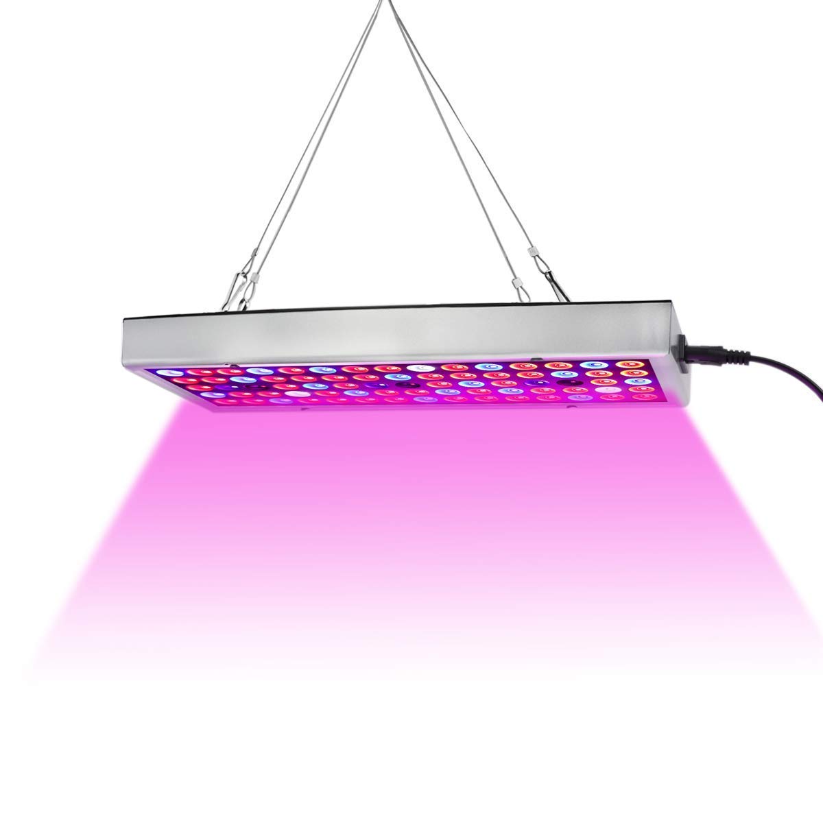 Juhefa LED grow light panel front view shows full spectrum for seedlings